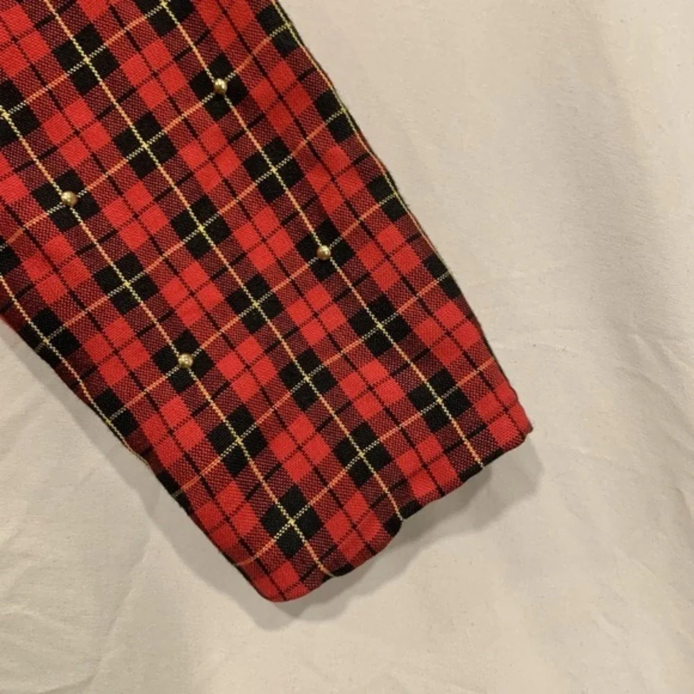 Vintage N.R.1 Red Plaid Blazer Size 8‎ Made in USA Punk Grunge Preppy 90s Y2K